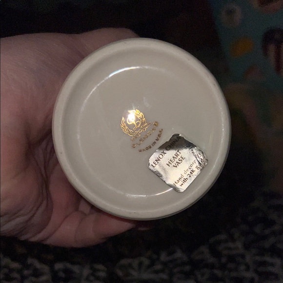 Lenox Cream Vase with Heart Cutouts - Picture 2 of 6